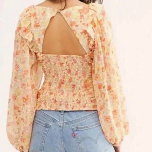Free People Mable Printed Blouse in Spring Floral - Picture 2 of 13